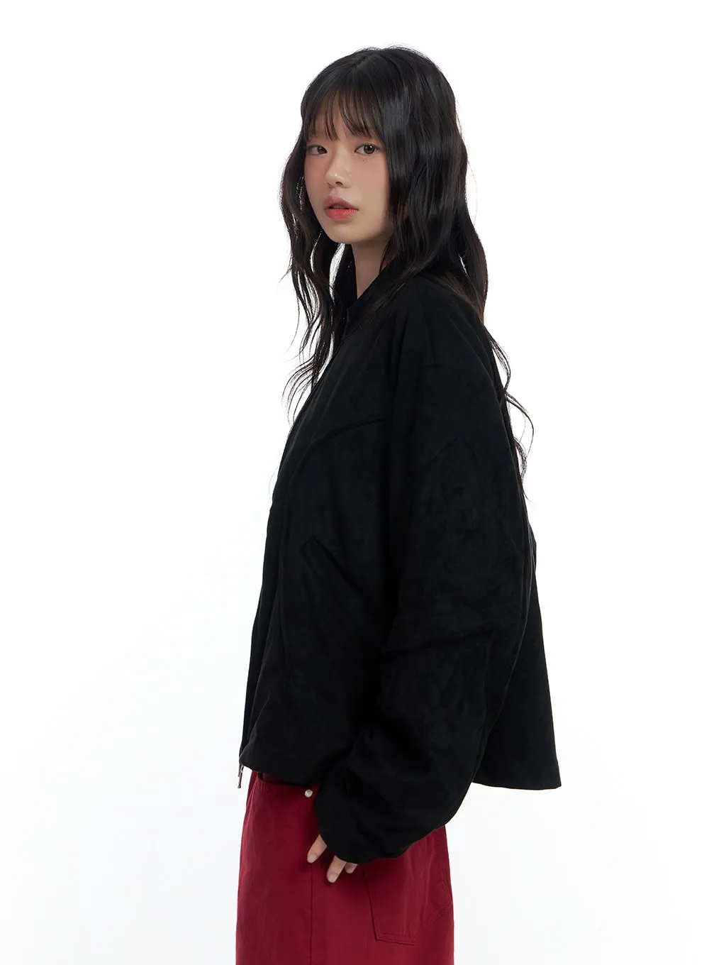 Chic Zip-Up Suede Jacket CS420 sold by Lewkin product image thumbnail 4