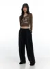 Buttoned Graphic Print Crop Top CS420 sold by Lewkin
