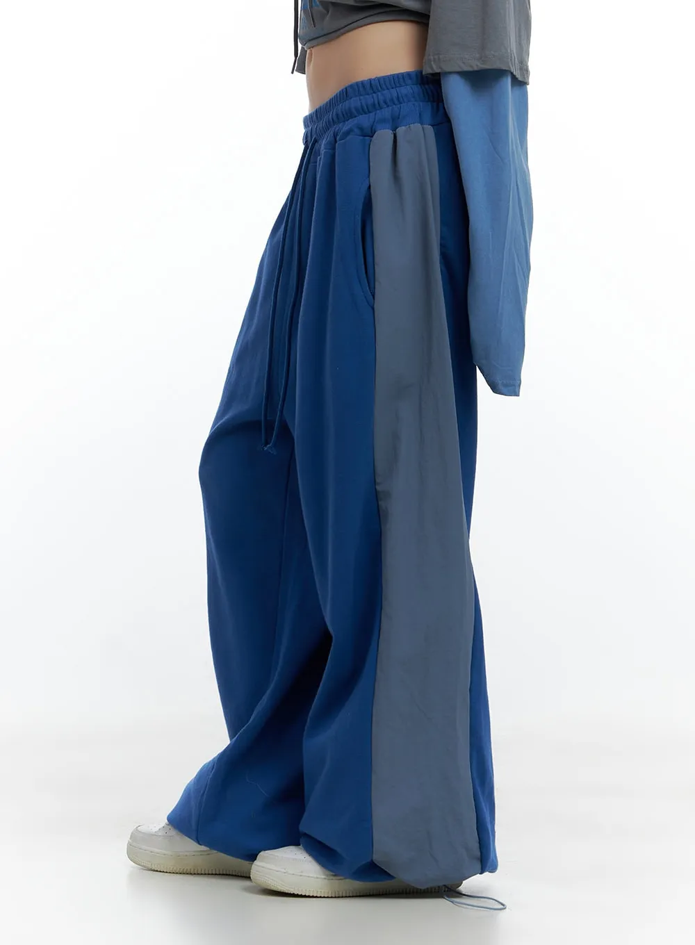 Banded Mixed Color Nylon Sweatpants CS420 sold by Lewkin product image thumbnail 4