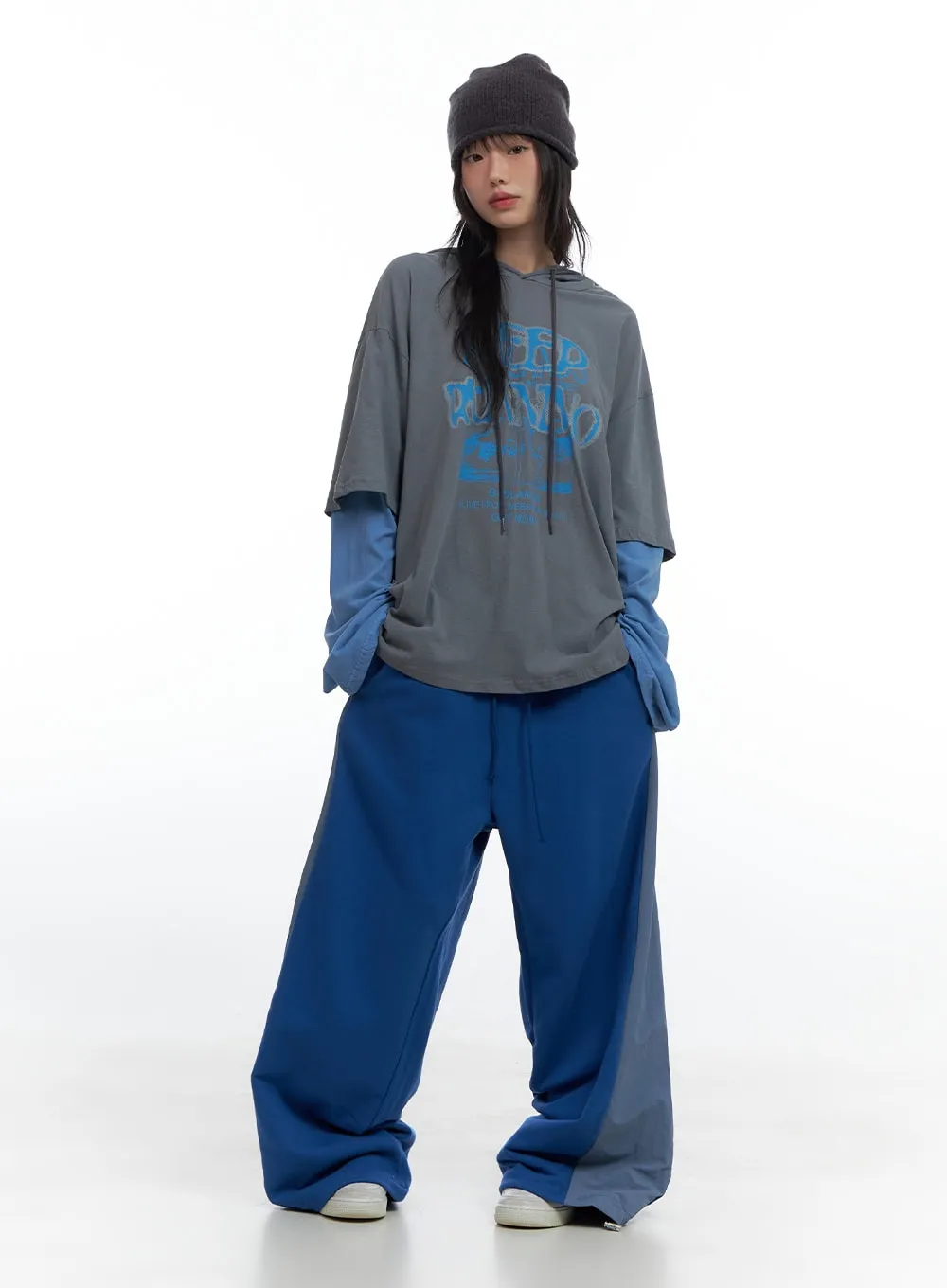 Banded Mixed Color Nylon Sweatpants CS420 sold by Lewkin product image thumbnail 2