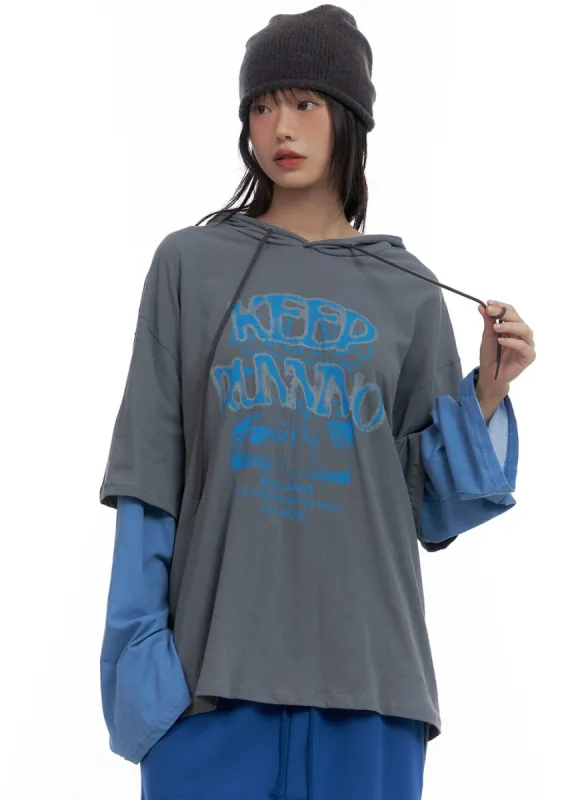 Oversize Long Sleeve Hoodie CS420 sold by Lewkin