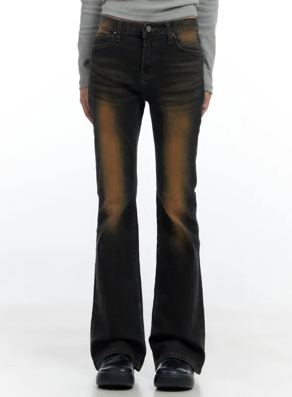 Harley Slim Washed Denim Bootcut Jeans CS420 sold by Lewkin