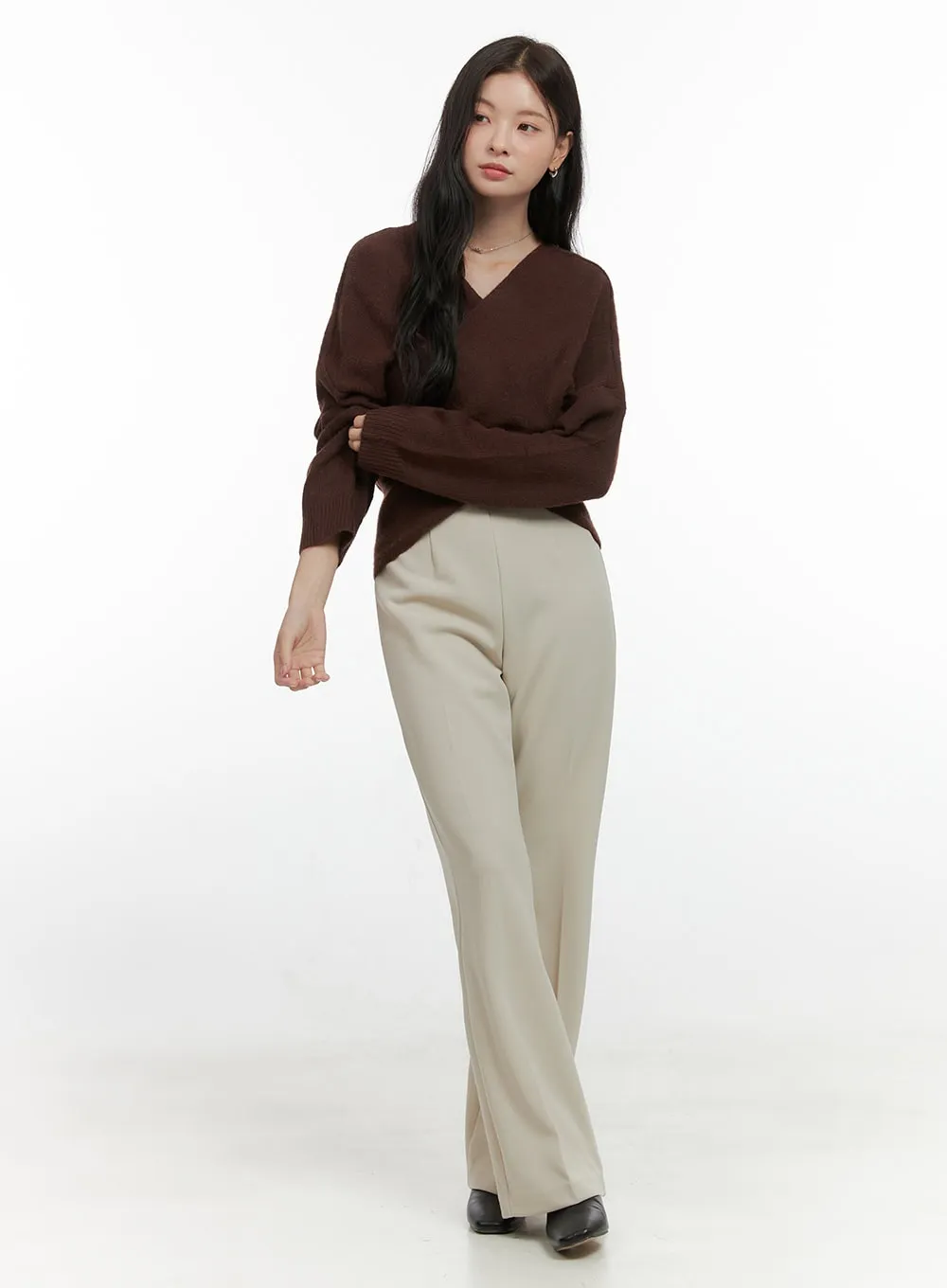 Wrap Long Sleeve V-Neck Knit OS423 sold by Lewkin product image thumbnail 2