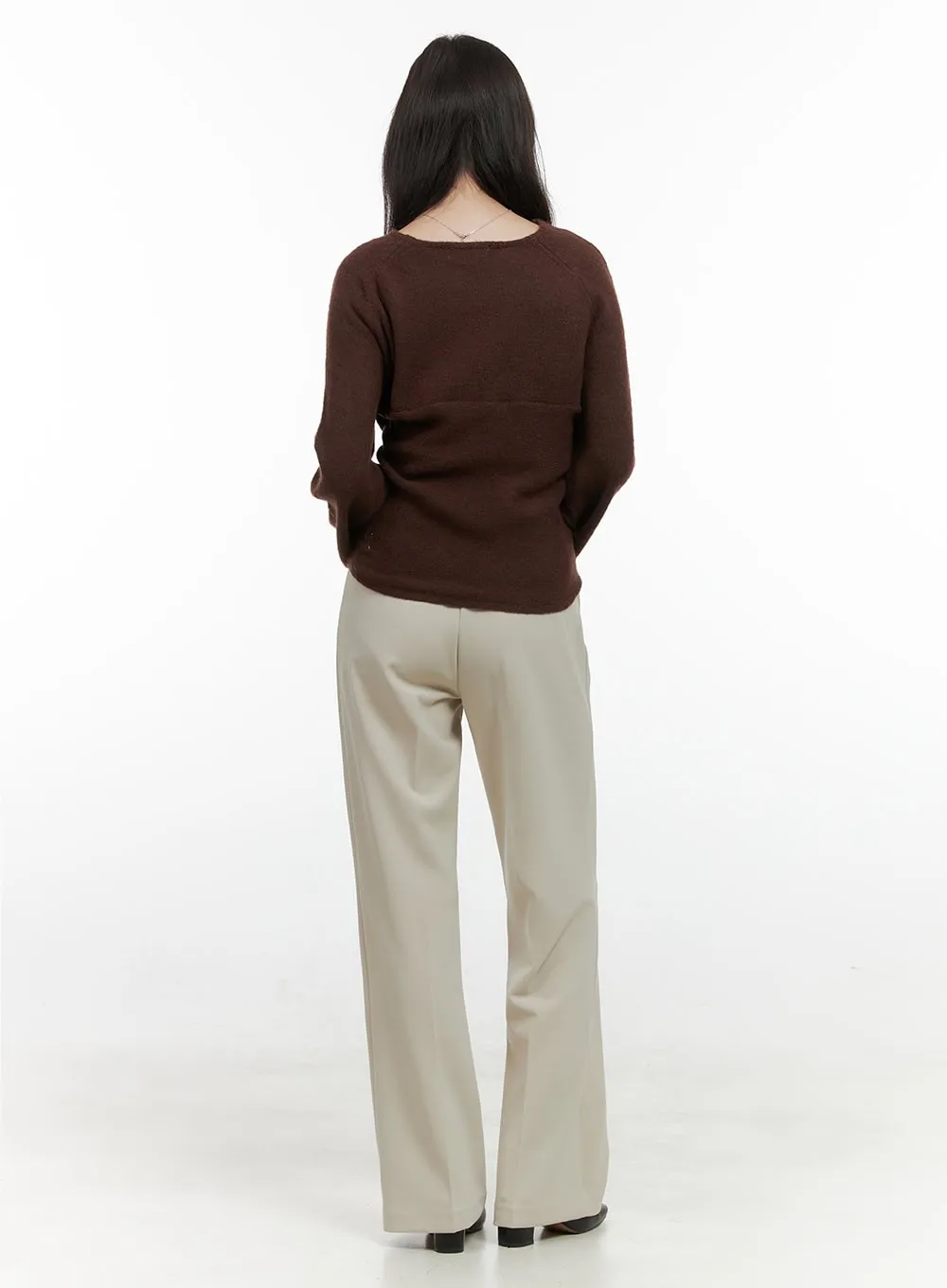 Wrap Long Sleeve V-Neck Knit OS423 sold by Lewkin product image thumbnail 3