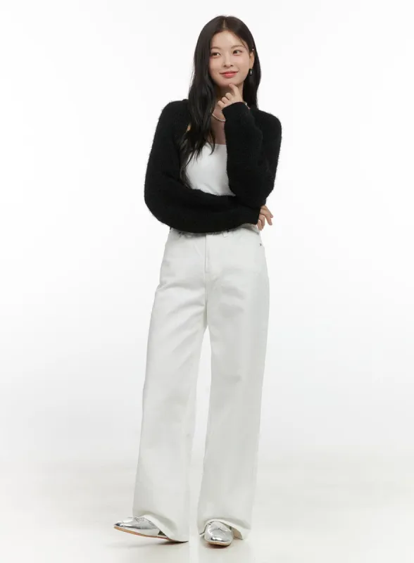 Cotton Solid Wide-Leg Pants OS423 sold by Lewkin