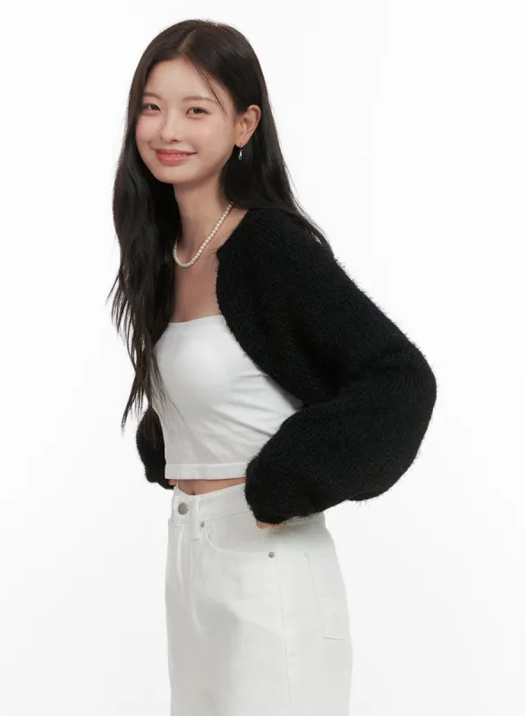 Solid Bolero Knit Top OS423 sold by Lewkin