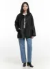 Midi Length Faux Leather Buttoned Jacket OS423 sold by Lewkin