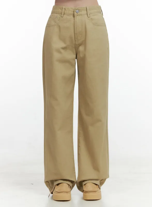 Solid Cotton Wide Leg Pants OS423 sold by Lewkin