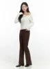 Sleek Solid Flared Trousers OS423 sold by Lewkin