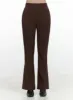 Sleek Solid Flared Trousers OS423 sold by Lewkin