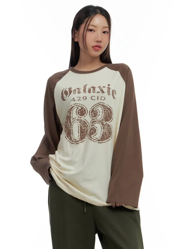 Oversized Raglan Graphic T- Shirt CS424 sold by Lewkin