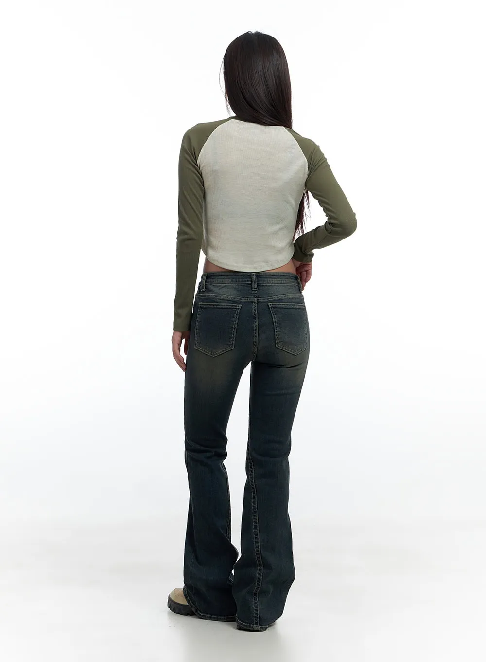 Aspen SlimFit Washed Bootcut Denim Jeans CS424 sold by Lewkin product image thumbnail 4