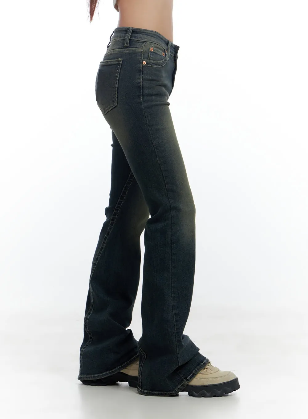 Aspen SlimFit Washed Bootcut Denim Jeans CS424 sold by Lewkin product image thumbnail 5