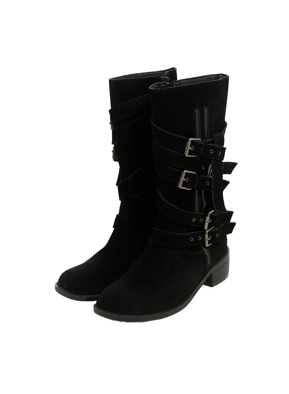 Buckle Leather Midi Boots CS424 sold by Lewkin product image thumbnail 5