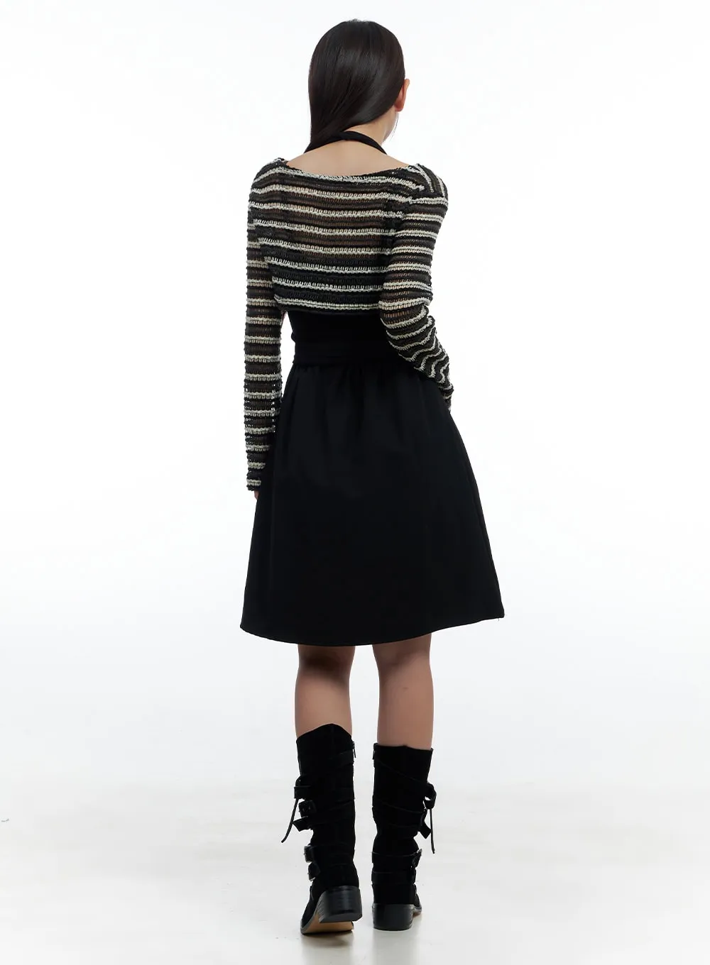 Stripe Buttoned Sheer Crop Cardigan CS424 sold by Lewkin product image thumbnail 4