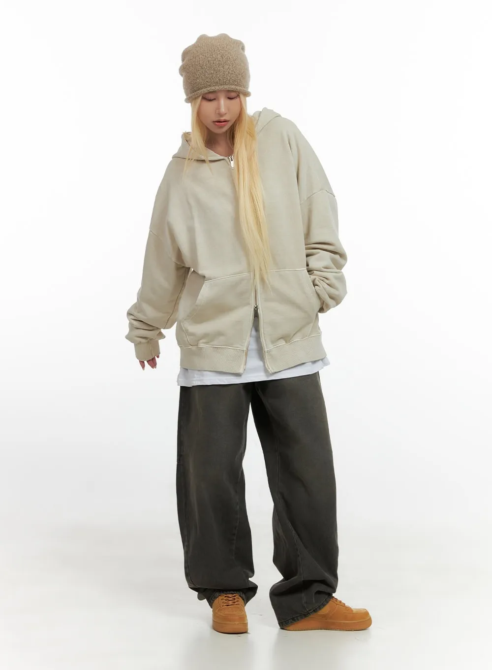 Classic Washed Cotton Zip-Up Hoodie CS425 sold by Lewkin product image thumbnail 2