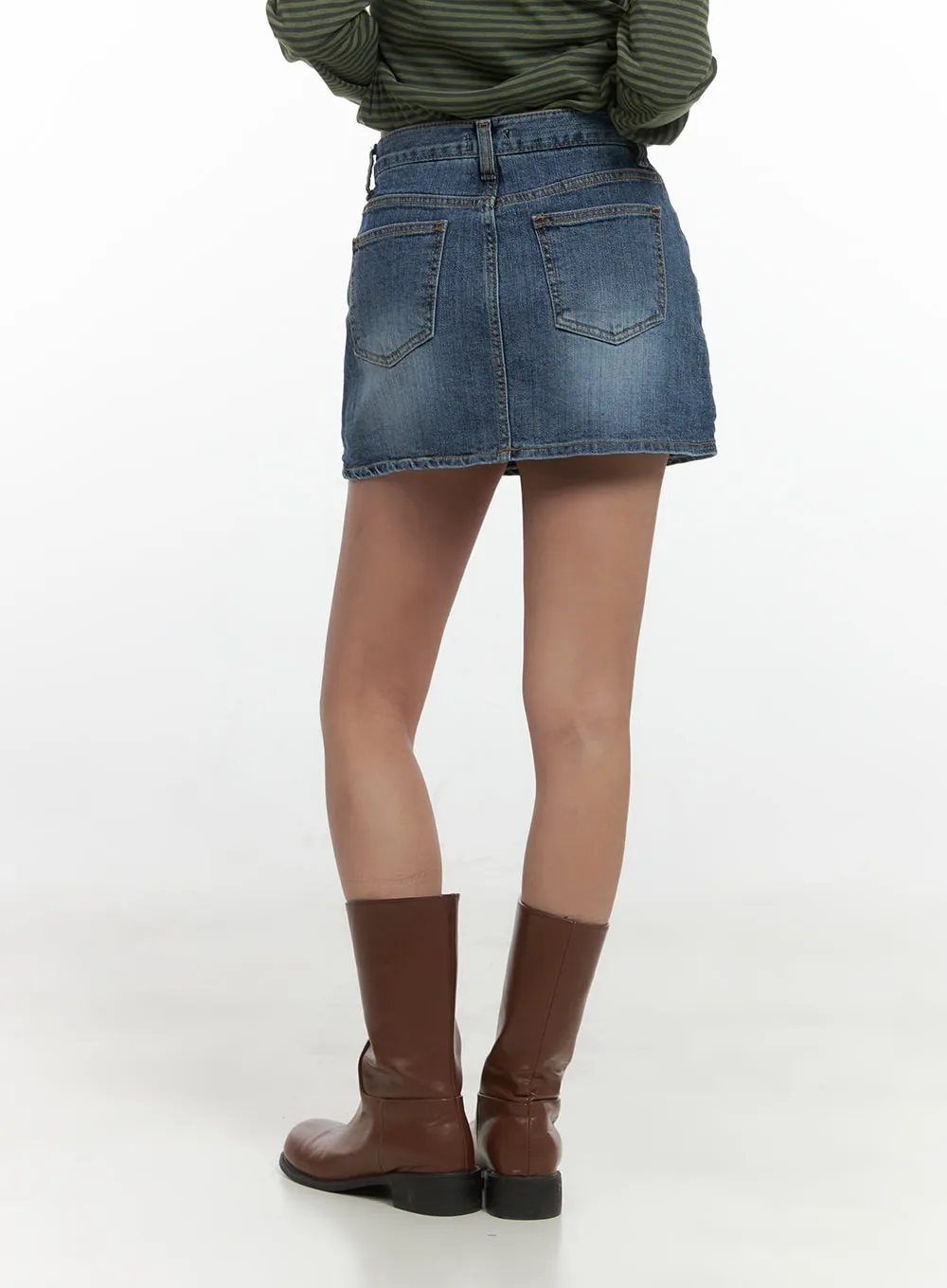 Classic Washed Cotton Mini Skirt CS425 sold by Lewkin product image thumbnail 5