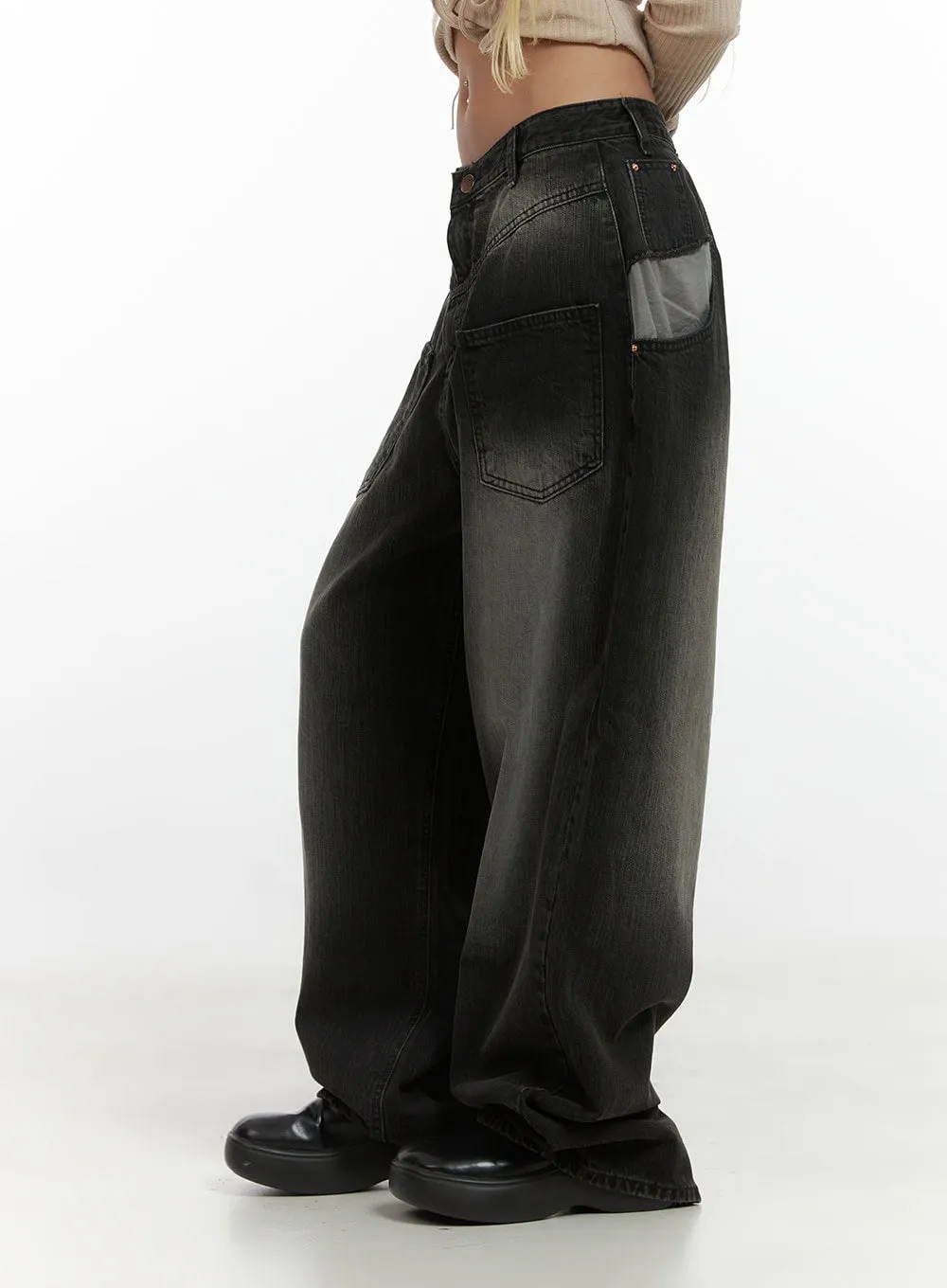 Darla Oversized Pocketed Denim Jeans CS425 sold by Lewkin product image thumbnail 4