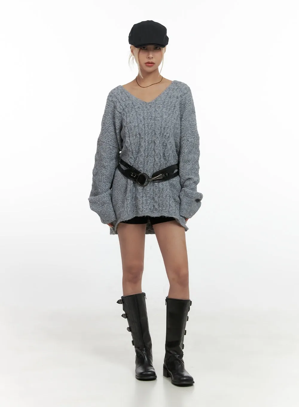 Cozy Cable Knit Mini Dress CS425 sold by Lewkin product image thumbnail 2