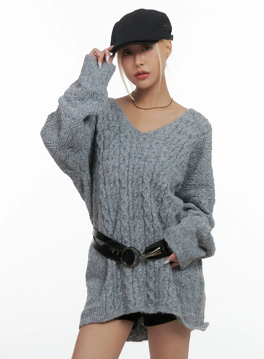 Cozy Cable Knit Mini Dress CS425 sold by Lewkin