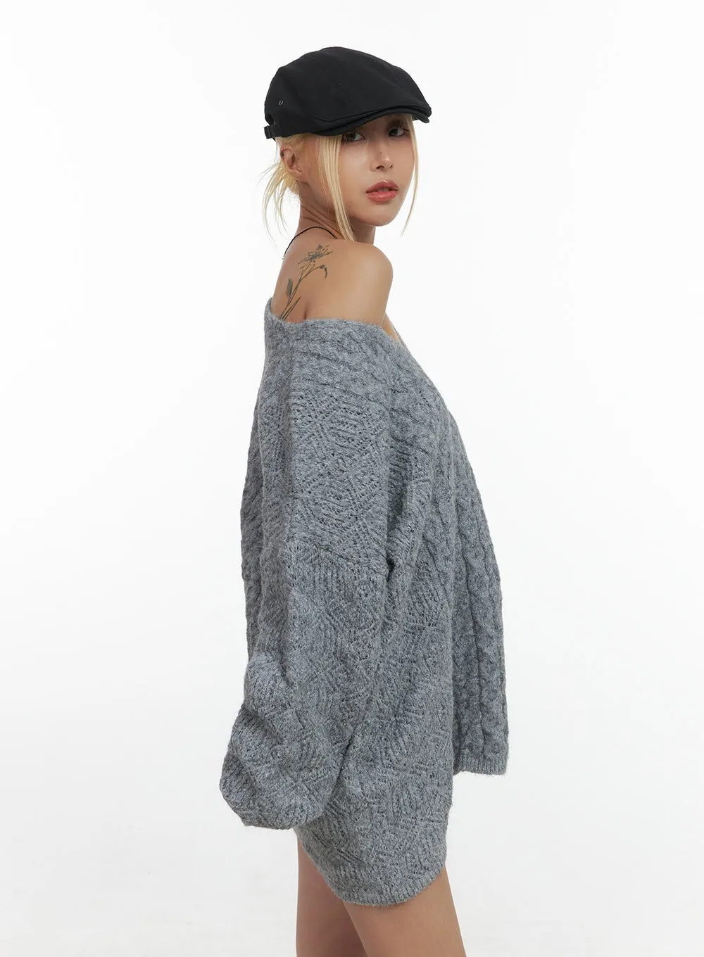 Cozy Cable Knit Mini Dress CS425 sold by Lewkin product image thumbnail 3