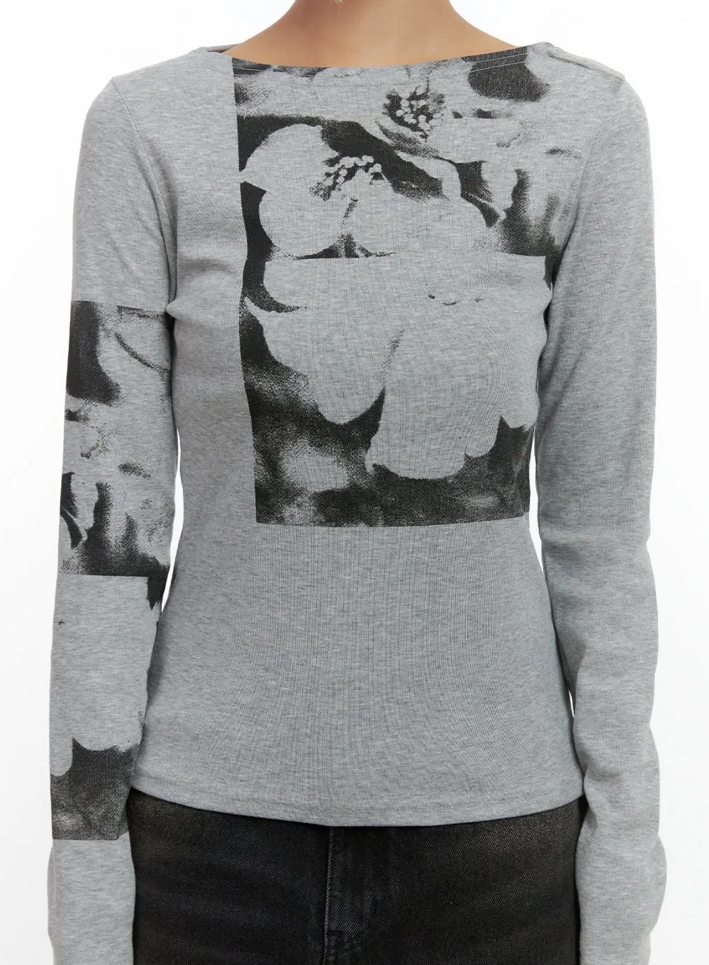 Blossom Print Long Sleeve Tee CS425 sold by Lewkin product image thumbnail 3