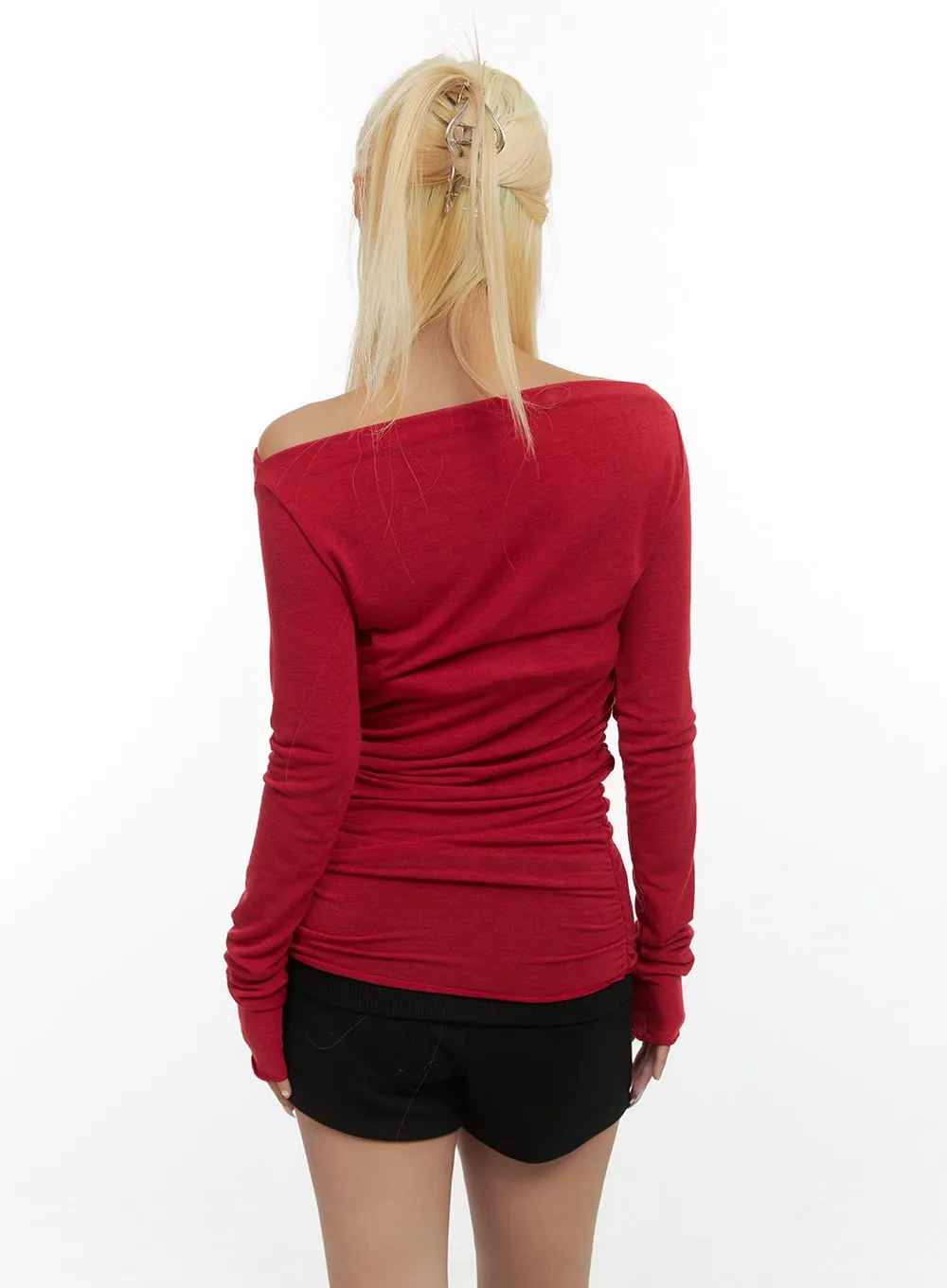 Chic Off-Shoulder Poly-Spandex Long Sleeve CS425 sold by Lewkin product image thumbnail 5
