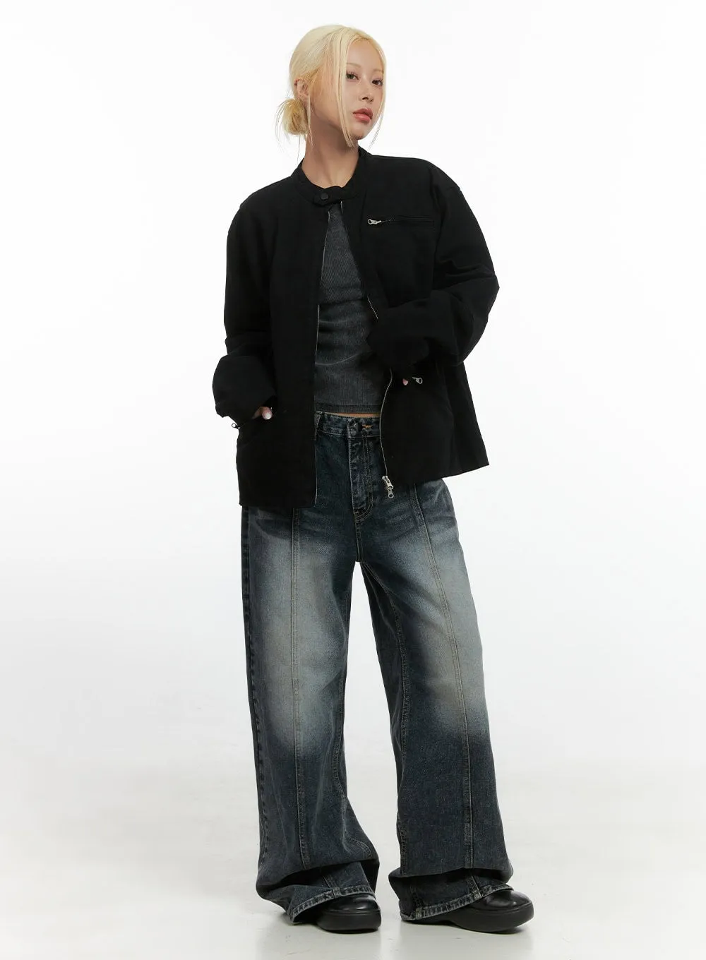 Classic Zip-Up Cotton Jacket CS426 sold by Lewkin product image thumbnail 2