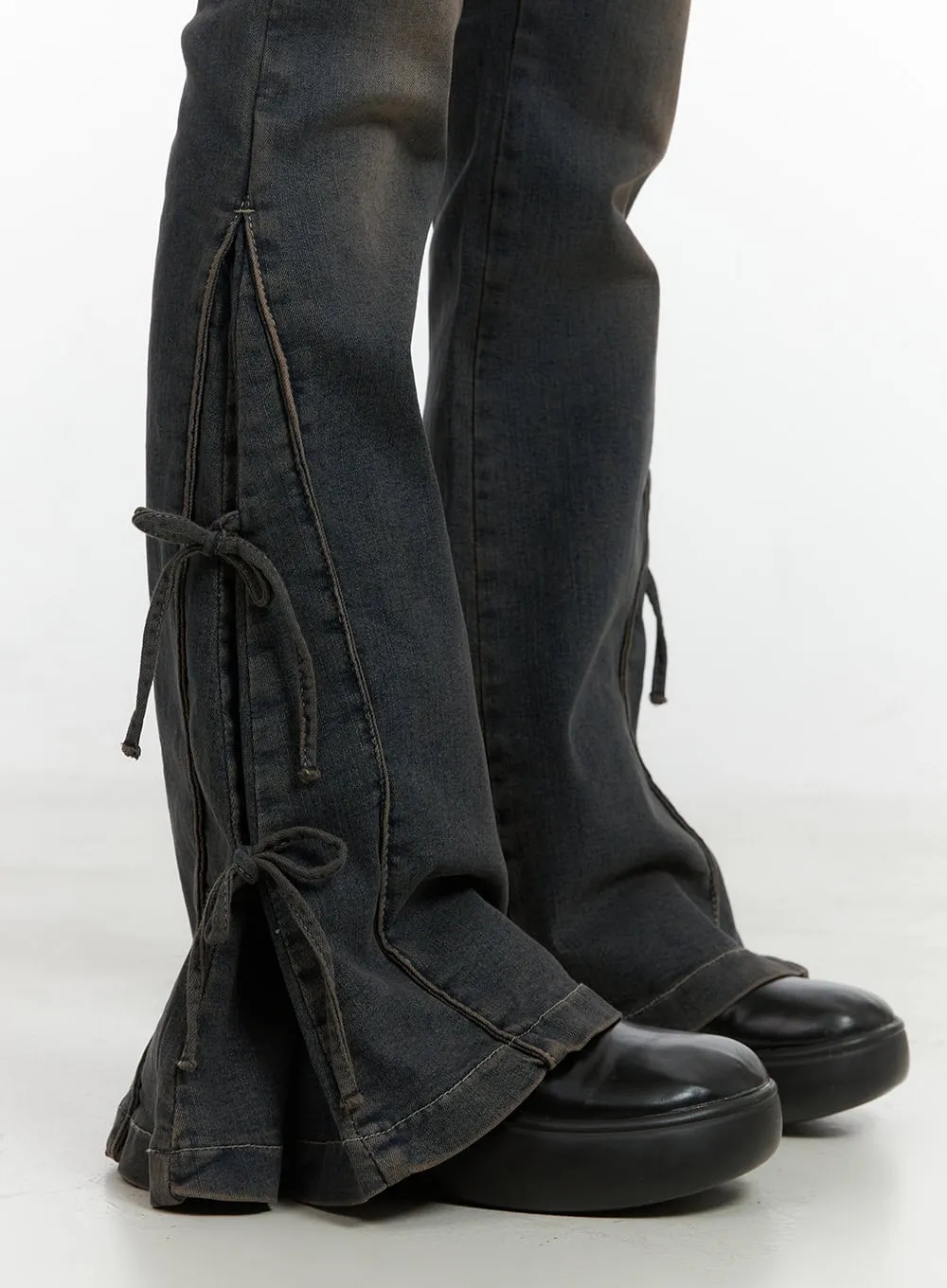 Greta Ribbon-Detail Spandex Bootcut Jeans CS426 | Parallel