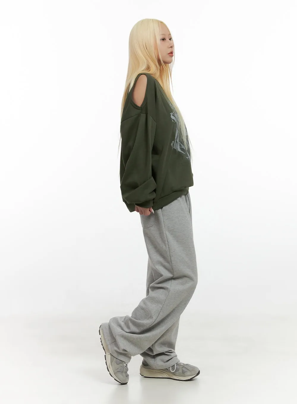 Relaxed Fit Banded Cotton Sweatpants CS426 sold by Lewkin product image thumbnail 4