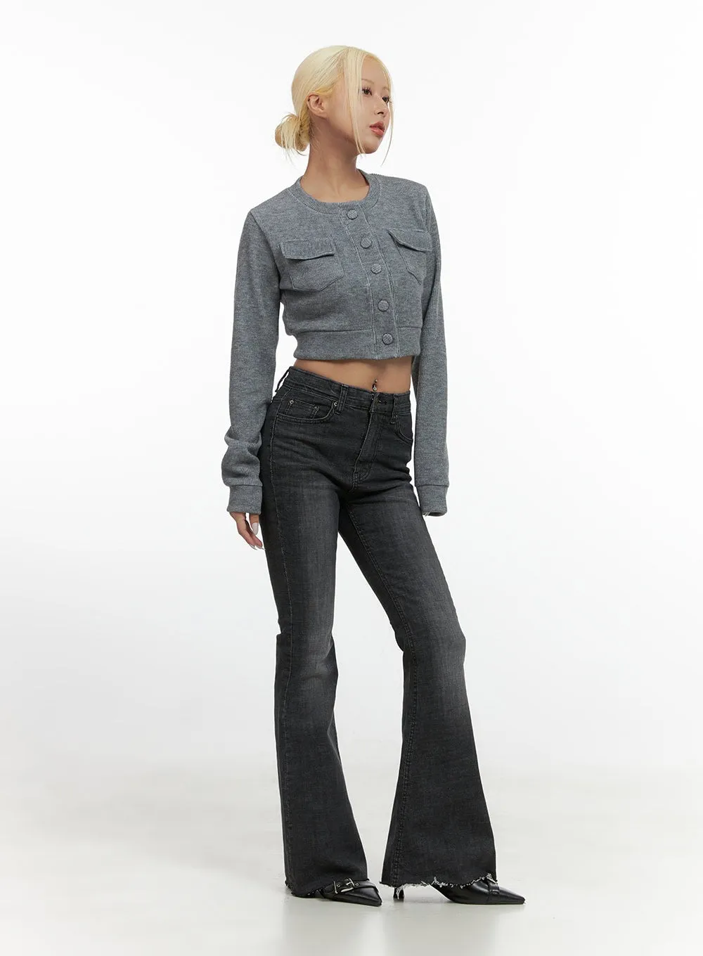 Mira Sleek Fit Washed Bootcut Denim Jeans CS426 sold by Lewkin product image thumbnail 2