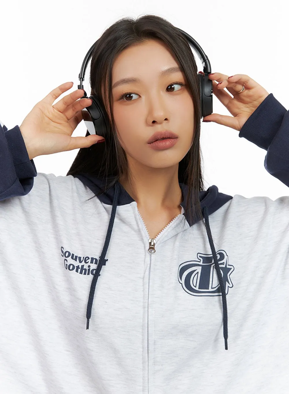 Oversized Cotton Lettering Hoodie IS427 sold by Lewkin