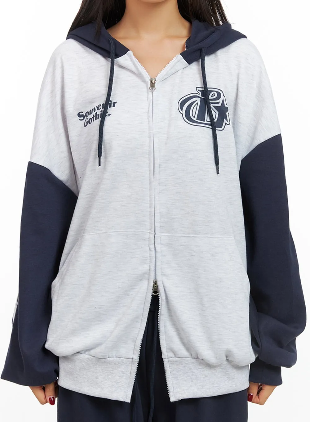 Oversized Cotton Lettering Hoodie IS427 sold by Lewkin product image thumbnail 4