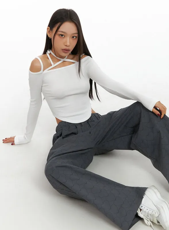 Halter Strap Slim Fit  Top IS427 sold by Lewkin