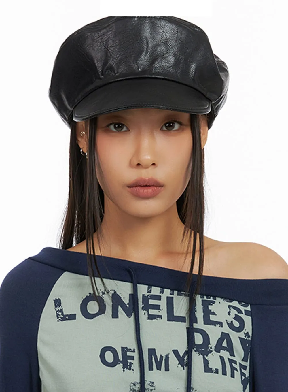 Leather Beret Hat IS427 sold by Lewkin product image thumbnail 5