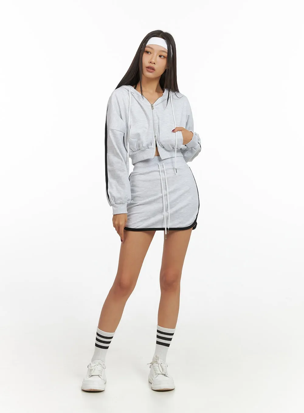 Cotton Zip- Up Track Hoodie IS427 sold by Lewkin product image thumbnail 3