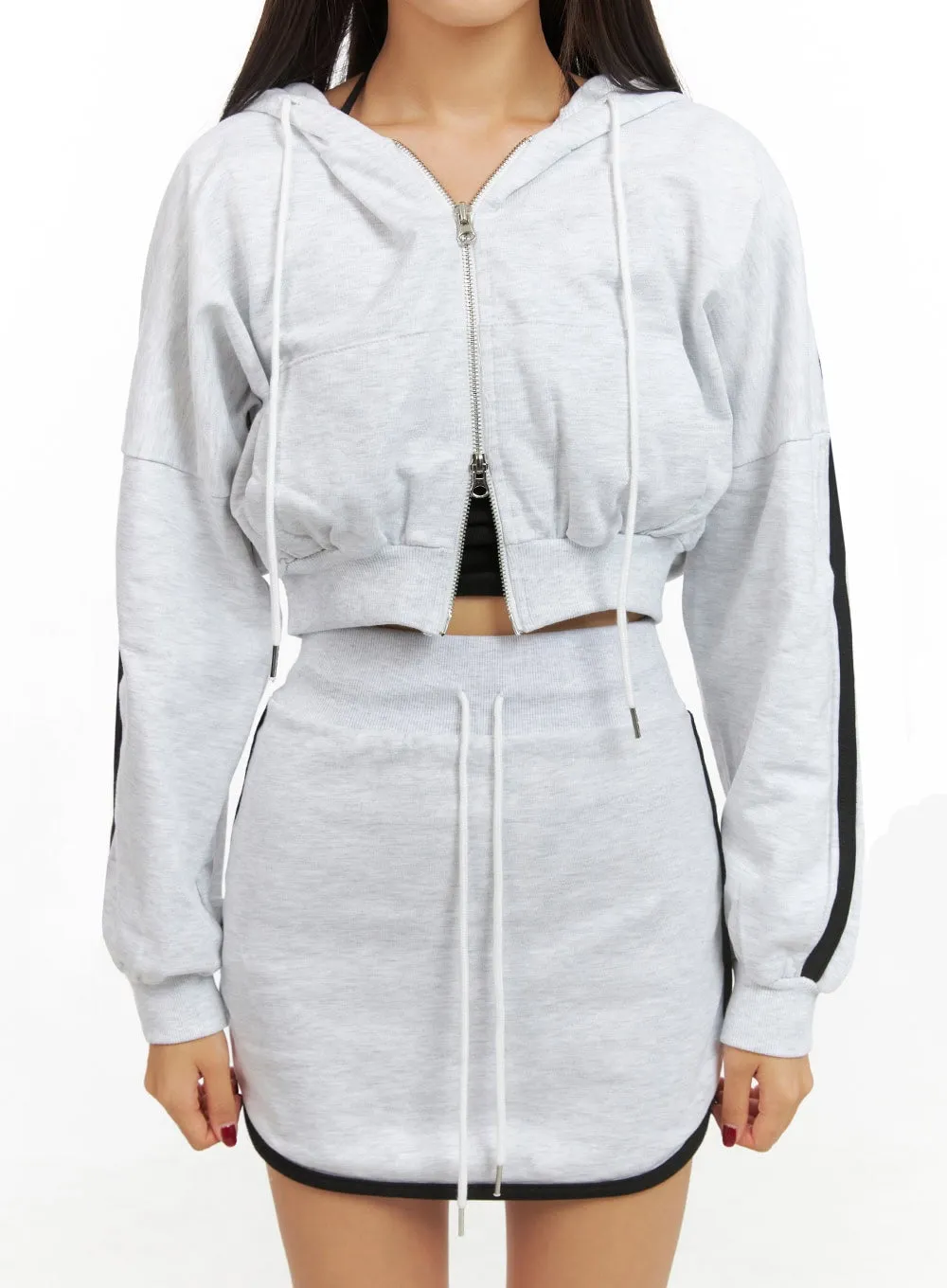 Cotton Zip- Up Track Hoodie IS427 sold by Lewkin product image thumbnail 4