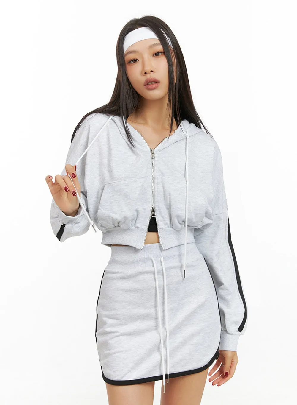 Cotton Zip- Up Track Hoodie IS427 sold by Lewkin product image thumbnail 5