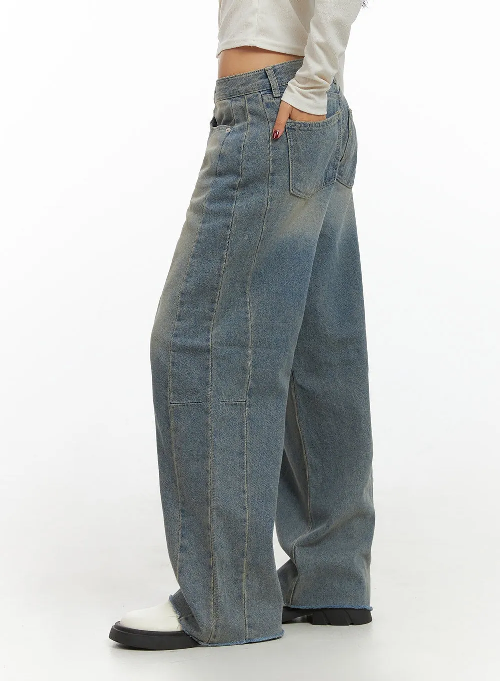 Jade Light Denim Wide Jeans IS427 sold by Lewkin product image thumbnail 4