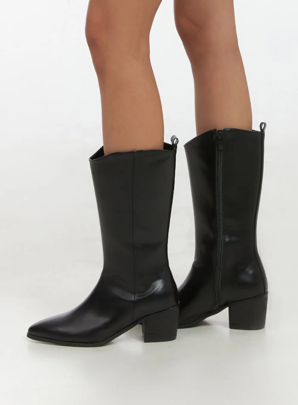 Western Leather Middle Boots IS427 sold by Lewkin product image thumbnail 3