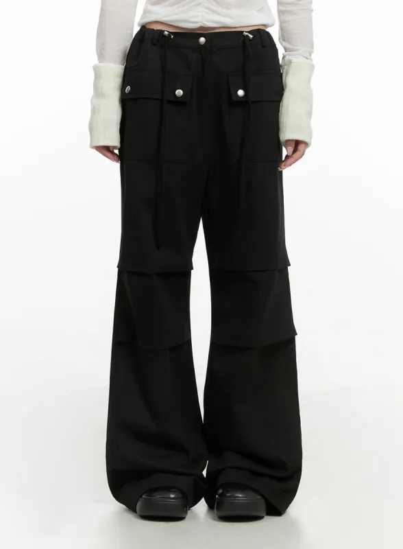 String Boot-Cut Parachuate Pants CS430 sold by Lewkin