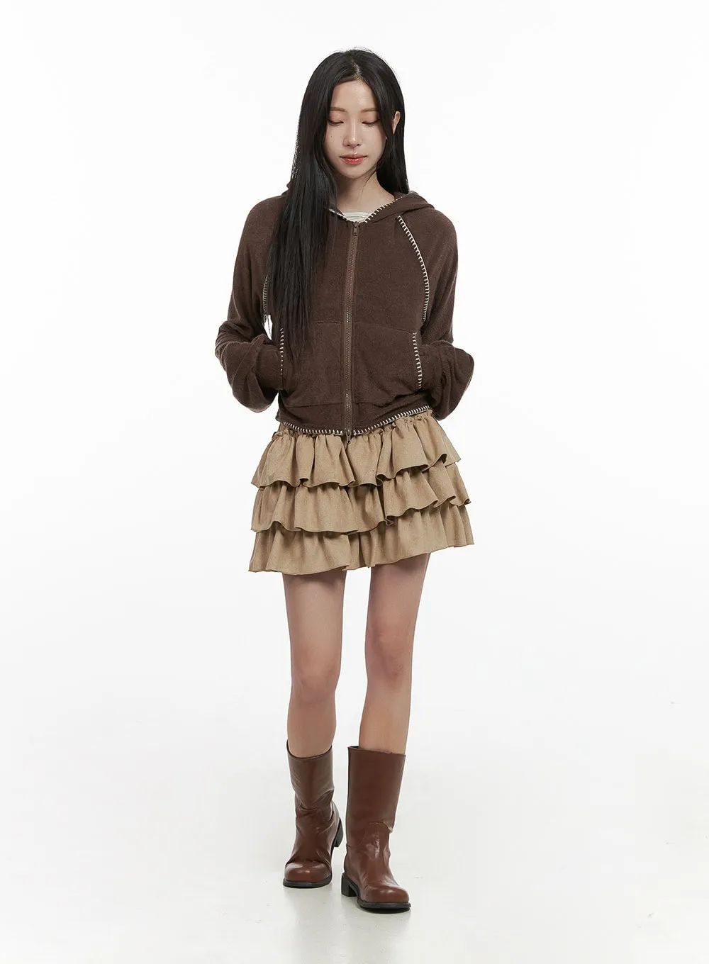 Stitched Terry Zip-Up Hoodie CS430 sold by Lewkin product image thumbnail 2