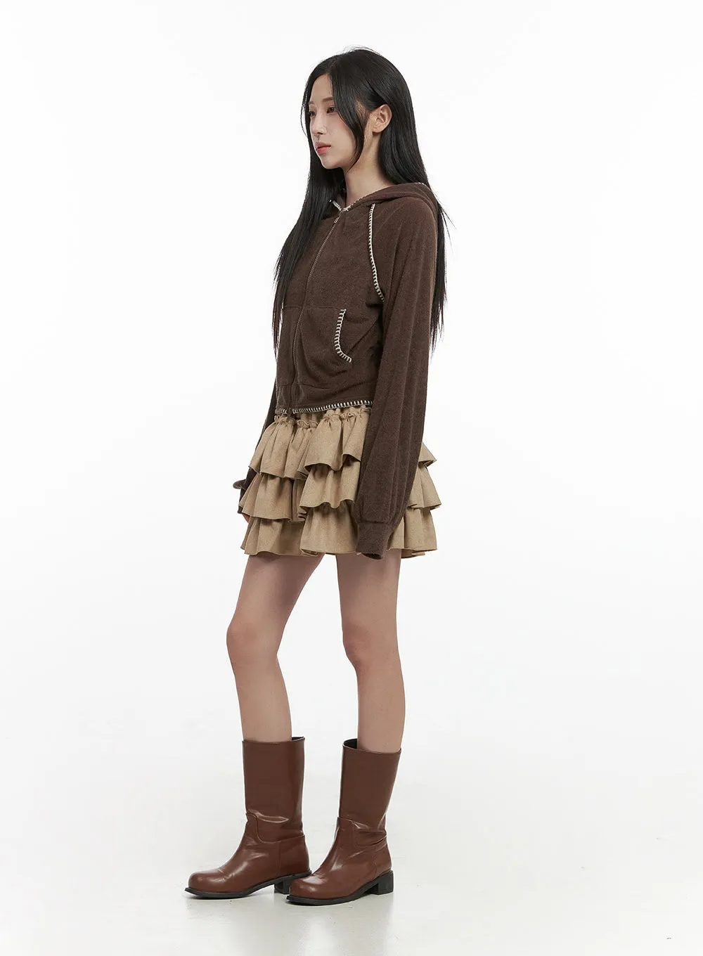 Stitched Terry Zip-Up Hoodie CS430 sold by Lewkin product image thumbnail 5