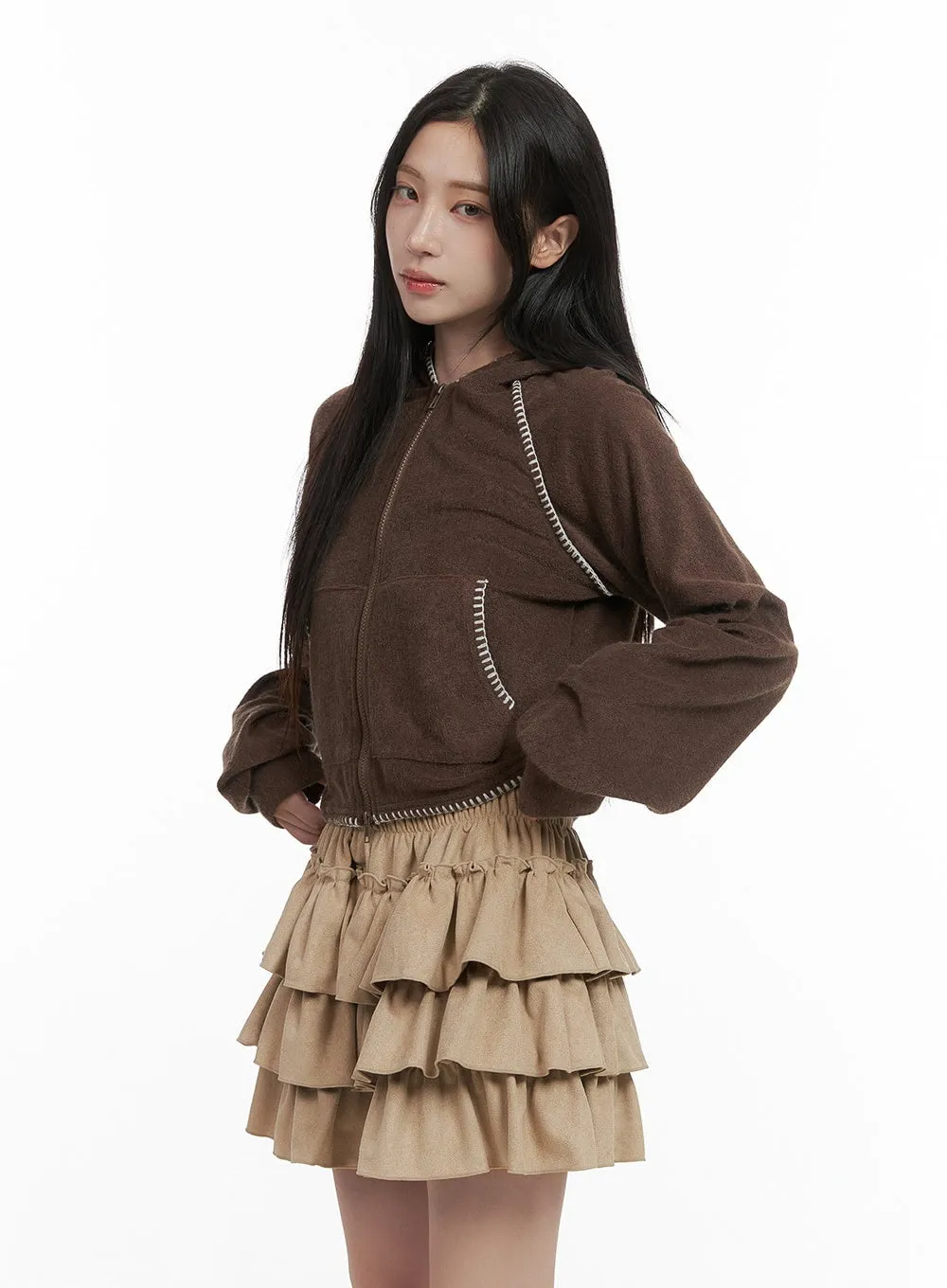 Stitched Terry Zip-Up Hoodie CS430 sold by Lewkin product image thumbnail 4