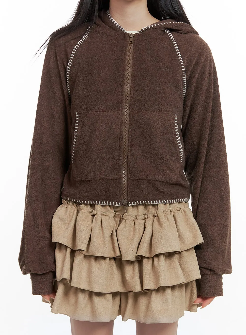 Stitched Terry Zip-Up Hoodie CS430 sold by Lewkin product image thumbnail 3