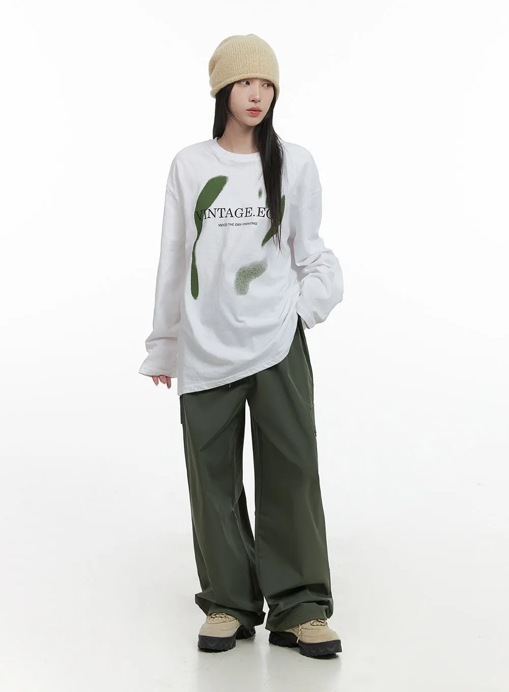 Oversized Classic Lettering Long Sleeve Top CS430 sold by Lewkin product image thumbnail 2