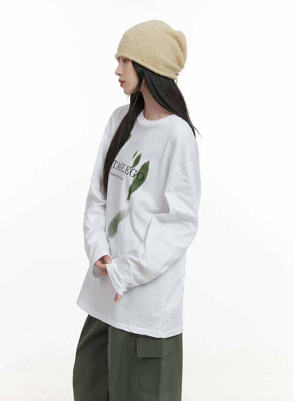 Oversized Classic Lettering Long Sleeve Top CS430 sold by Lewkin product image thumbnail 4