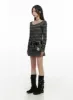Striped Wool Blend Mini Dress CS430 sold by Lewkin