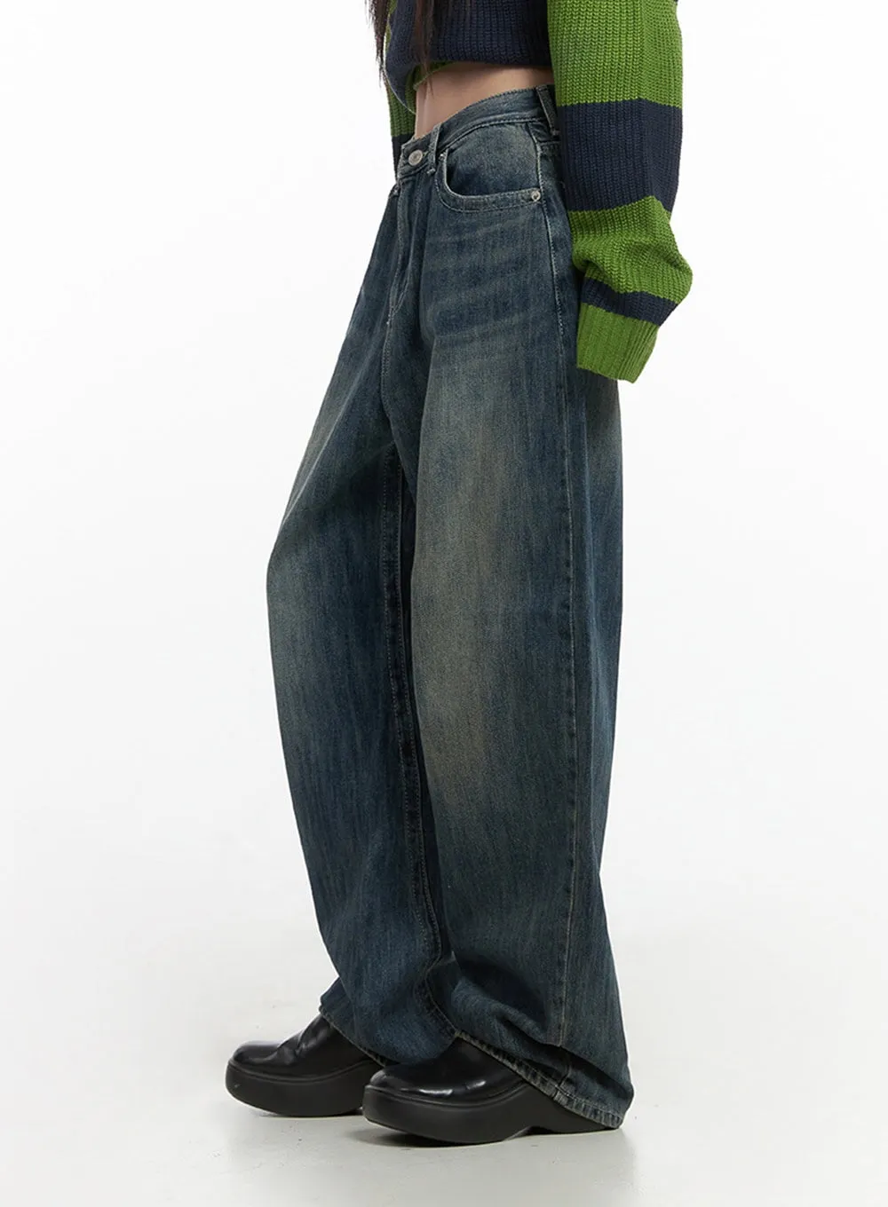 Tatum Washed Wide Jeans CS430 sold by Lewkin product image thumbnail 3
