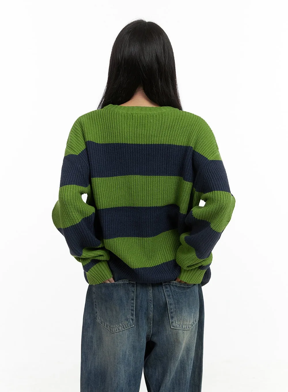 Mixed Color Striped Oversize Knit CS430 sold by Lewkin product image thumbnail 5